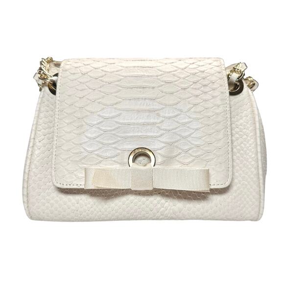 Banana Republic | Women | Vintage Cream Cow Leather Snake Textured Mini Handbag - Picture 5 of 16